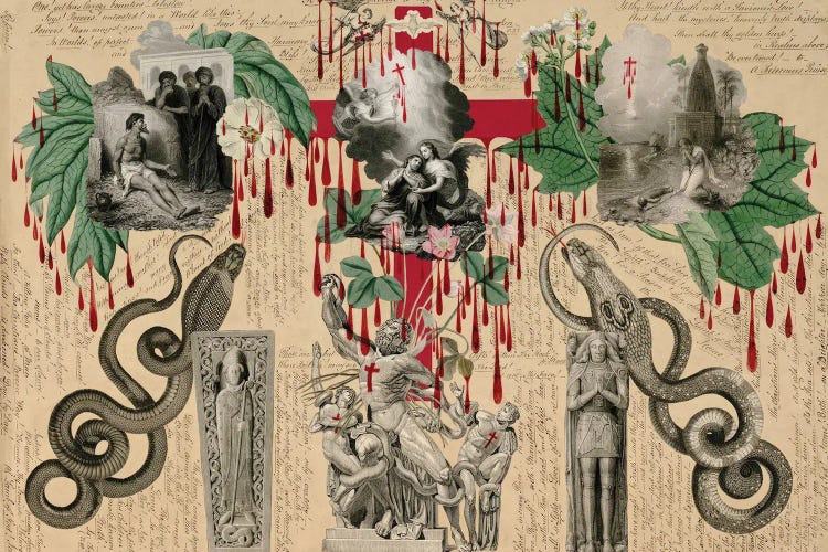 Blood Collage XV by John Bingley Garland wall art