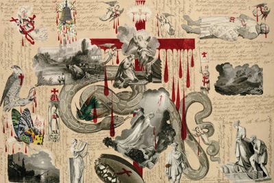 Blood Collage XVI by John Bingley Garland canvas print