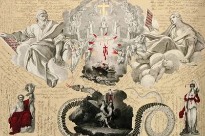 Blood Collage XVIII by John Bingley Garland canvas print