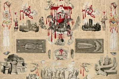 Blood Collage XIX by John Bingley Garland canvas print