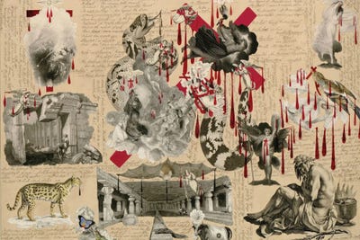 Blood Collage XX by John Bingley Garland canvas print