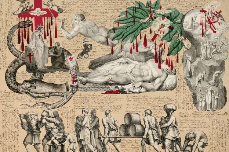 Blood Collage XXII by John Bingley Garland wall art