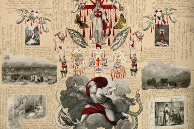 Blood Collage XXV by John Bingley Garland canvas print