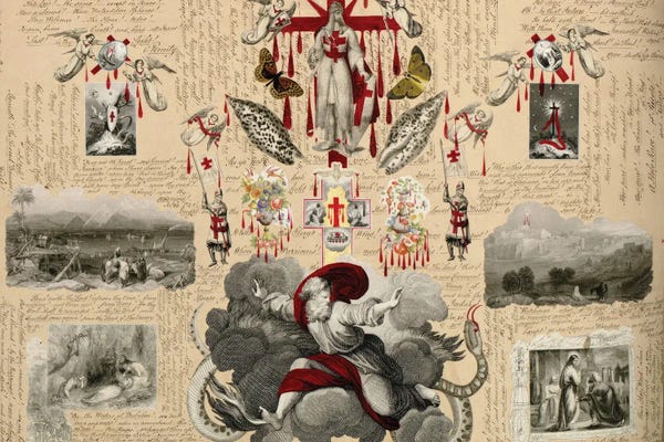 Snakes: Blood Collage XXV by John Bingley Garland