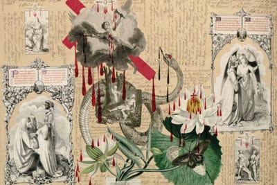 Blood Collage XXVII by John Bingley Garland canvas print