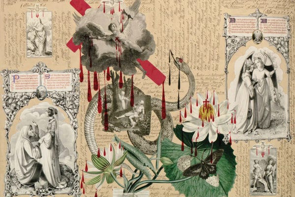 Snakes: Blood Collage XXVII by John Bingley Garland