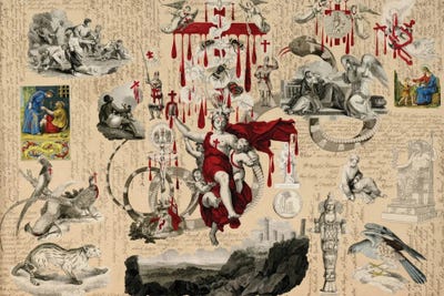 Blood Collage XXVIII by John Bingley Garland canvas print