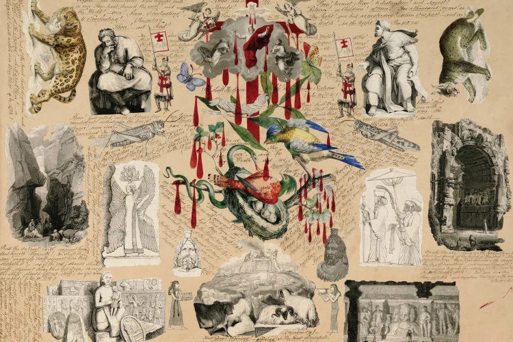 Blood Collage XXIX by John Bingley Garland wall art