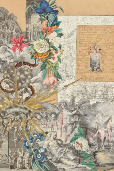 Snakes: Blood Collage II by John Bingley Garland