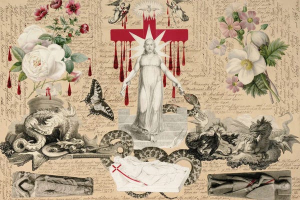 John Bingley Garland: Blood Collage XXXII by John Bingley Garland