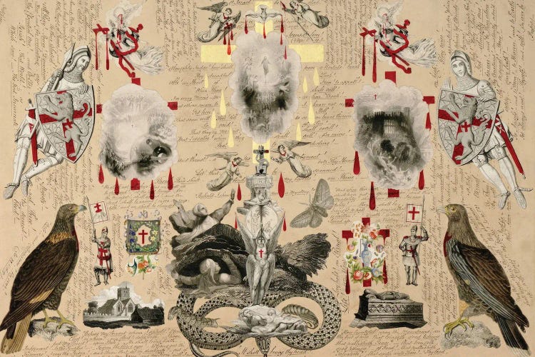 Blood Collage XXXIV by John Bingley Garland wall art