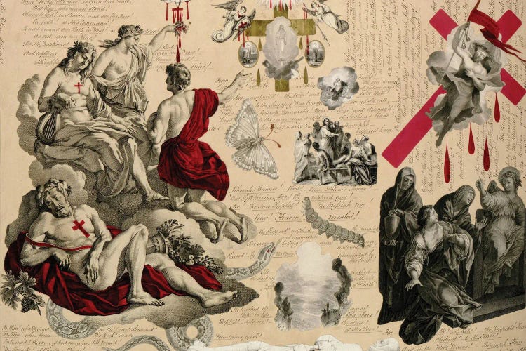 Blood Collage XXXVII by John Bingley Garland wall art