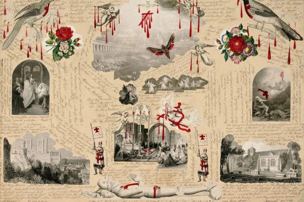 John Bingley Garland: Blood Collage XXXVIII by John Bingley Garland