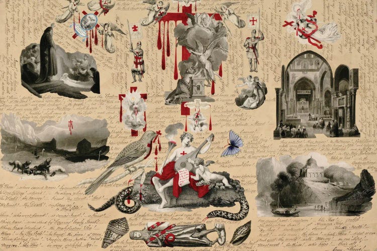 Blood Collage XXXIX by John Bingley Garland wall art