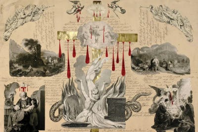 Blood Collage XL by John Bingley Garland canvas print