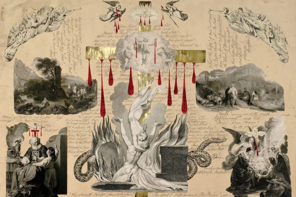 Snakes: Blood Collage XL by John Bingley Garland