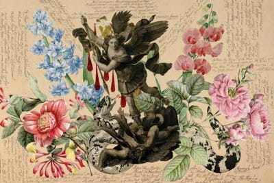 Blood Collage XLI by John Bingley Garland canvas print