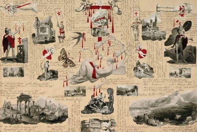 Blood Collage XLII by John Bingley Garland canvas print