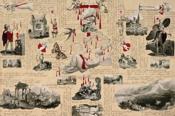 John Bingley Garland: Blood Collage XLII by John Bingley Garland