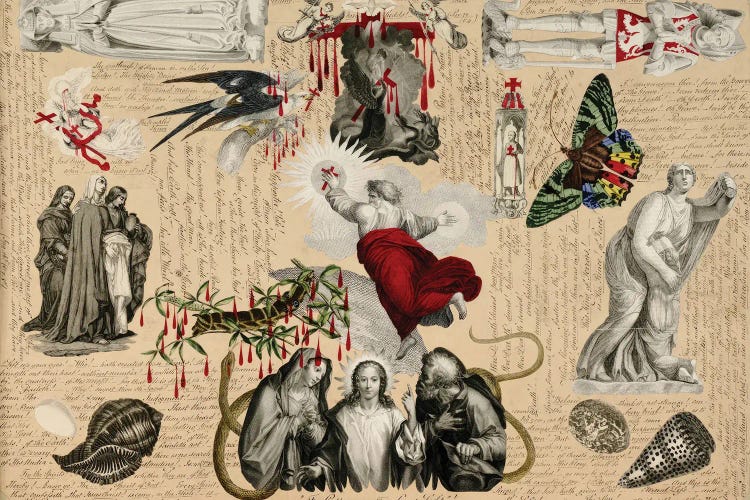 Blood Collage VII by John Bingley Garland wall art
