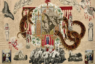 Blood Collage VIII by John Bingley Garland canvas print