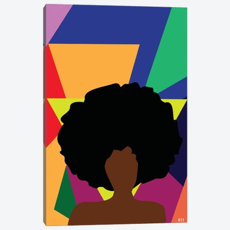 Afro Girl Canvas Print #BYH2} by Bee Harris Canvas Art Print