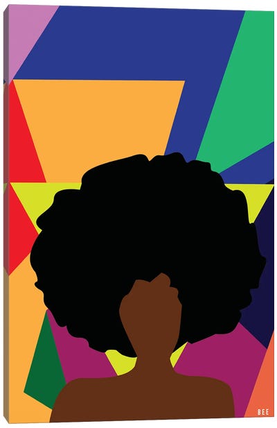 Afro Girl Canvas Art Print - Bee Harris
