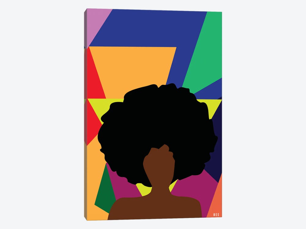 Afro Girl by Bee Harris 1-piece Canvas Wall Art