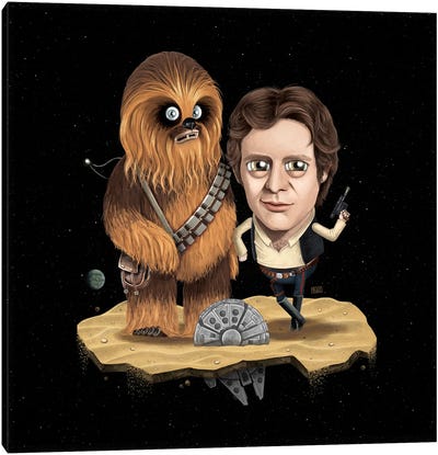 Lil' Chewie & Han Solo - Star Wars Canvas Art Print - Star Wars
