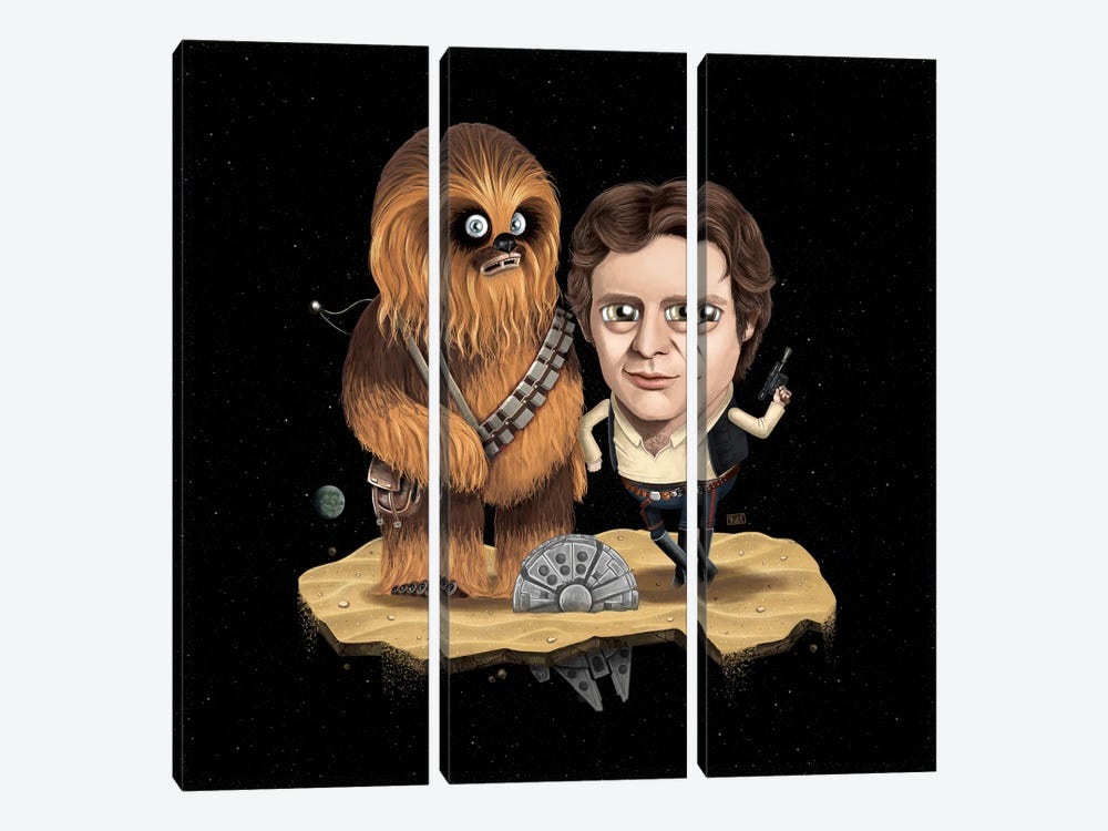 Lil' Chewie & Han Solo - Star Wars by Gülce Baycık 3-piece Art Print