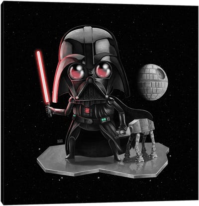 Lil' Darth Vader - Star Wars Canvas Art Print - Fantasy Movie Art