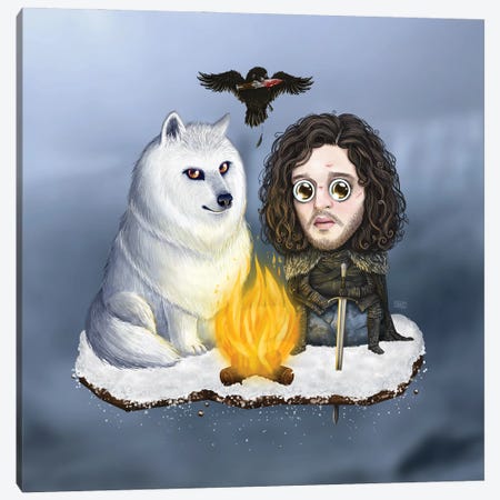 Lil' Jon Snow - Game Of Thrones Canvas Print #BYK18} by Gülce Baycık Canvas Wall Art