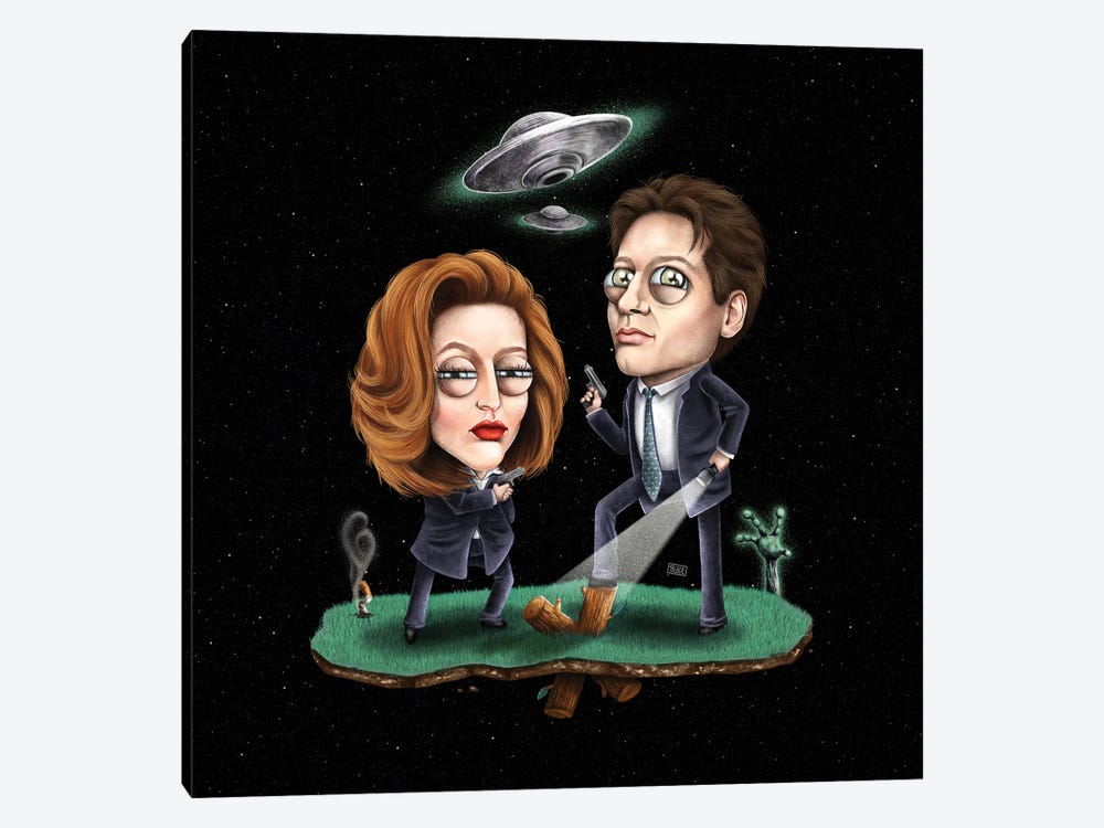 Lil' Scully & Mulder - X Files by Gülce Baycık 1-piece Canvas Artwork