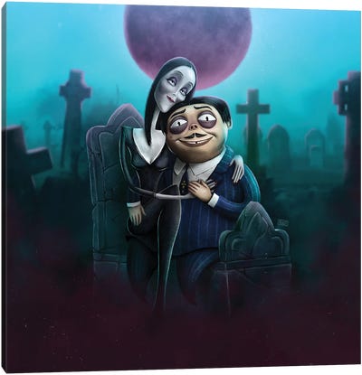 Gomez & Morticia - Addams Family Canvas Art Print - Morticia Addams