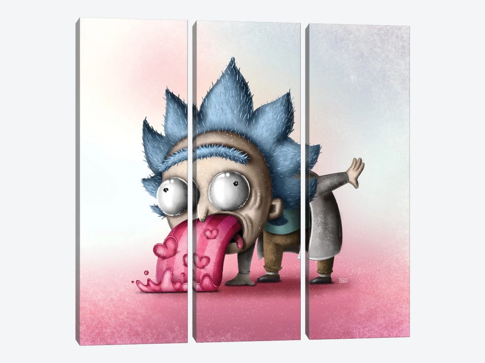 Tiny Rick - Rick & Morty by Gülce Baycık 3-piece Art Print
