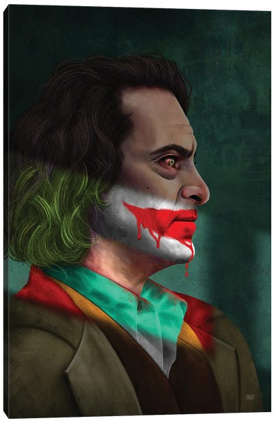 Joker Portrait Canvas Art Print - Villain Art