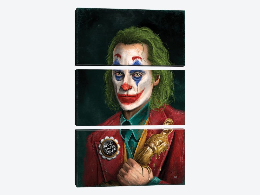 Joker You Get What You Deserve by Gülce Baycık 3-piece Canvas Artwork