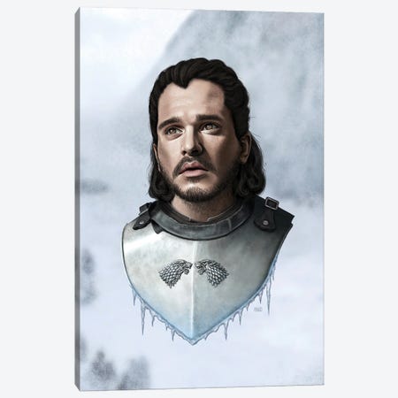 Jon Snow - Game Of Thrones Canvas Print #BYK6} by Gülce Baycık Canvas Art Print
