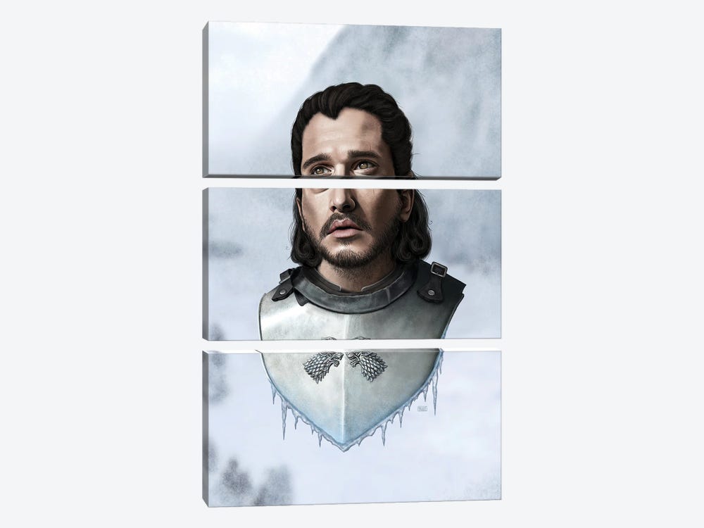 Jon Snow - Game Of Thrones by Gülce Baycık 3-piece Art Print