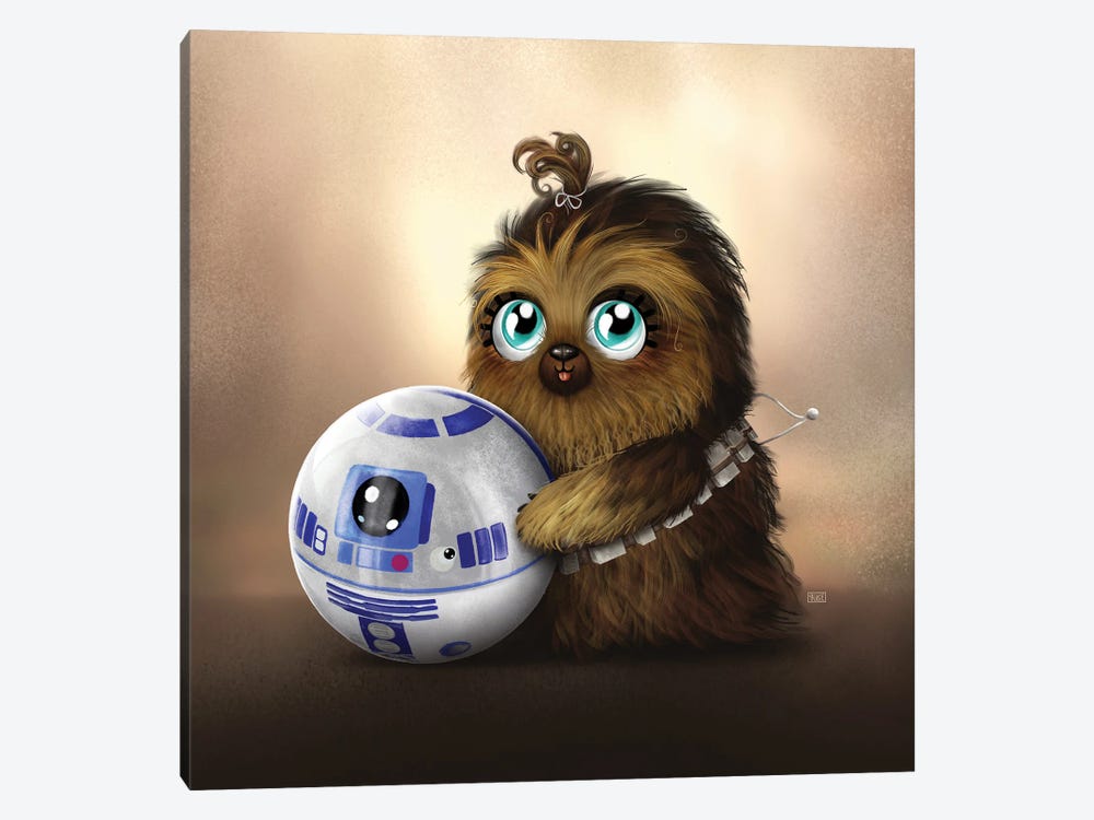 Lil' Baby R2D2 & Chewie - Star Wars by Gülce Baycık 1-piece Canvas Art Print