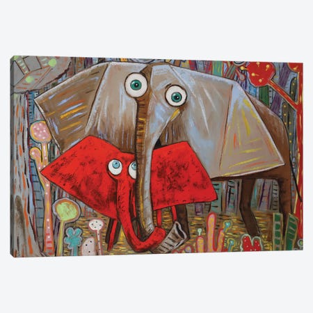 Dumbo And Jumbo Canvas Print #BYN102} by Ta Byrne Art Print