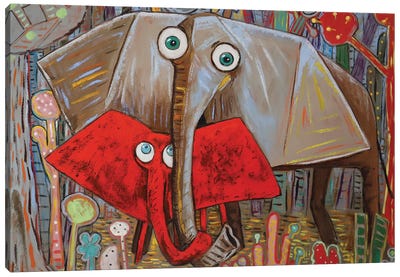 Dumbo And Jumbo Canvas Art Print - Cubism Art