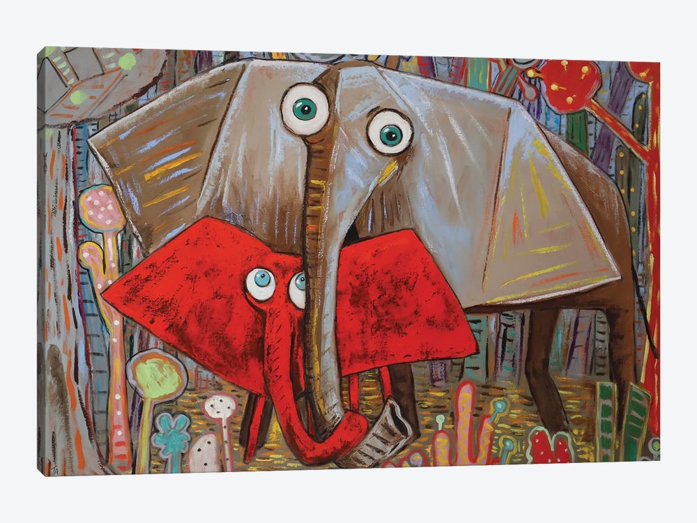 Dumbo And Jumbo by Ta Byrne 1-piece Art Print
