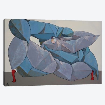 Lovers In Blue Canvas Print #BYN119} by Ta Byrne Canvas Art