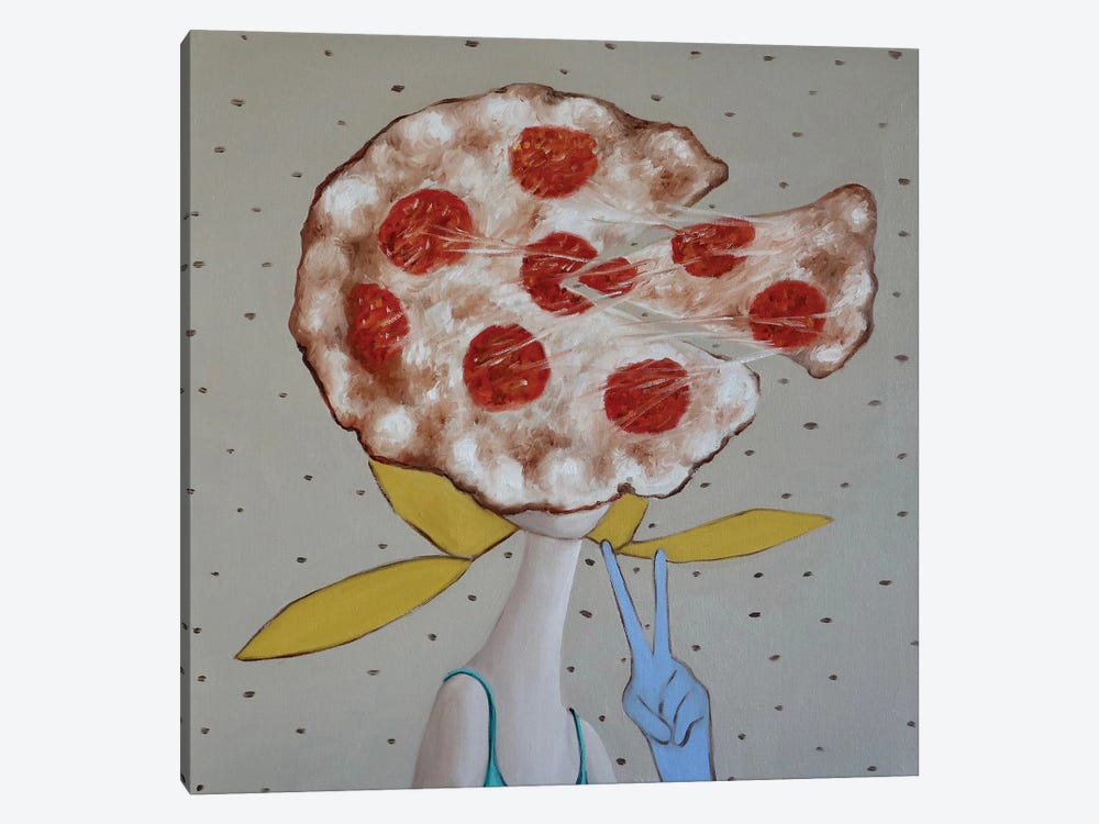 Pizza Girl by Ta Byrne 1-piece Canvas Print