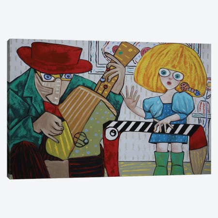 The Piano Player Canvas Print #BYN17} by Ta Byrne Canvas Art