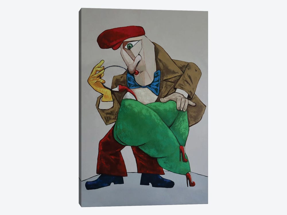 Sax Player With Lady In Green by Ta Byrne 1-piece Canvas Print