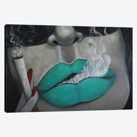 Lips Canvas Print #BYN20} by Ta Byrne Canvas Wall Art