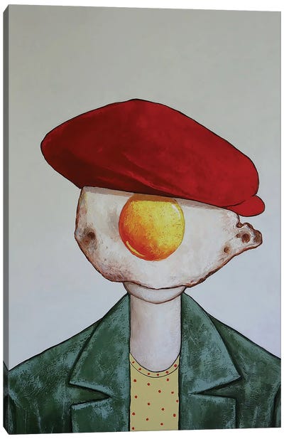 Egg Boy In Red Hat Canvas Art Print - Egg Art
