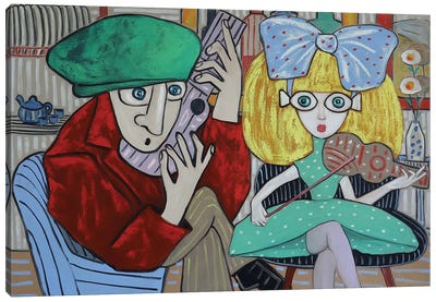 The Jazz Duo Canvas Art Print - Cubism Art